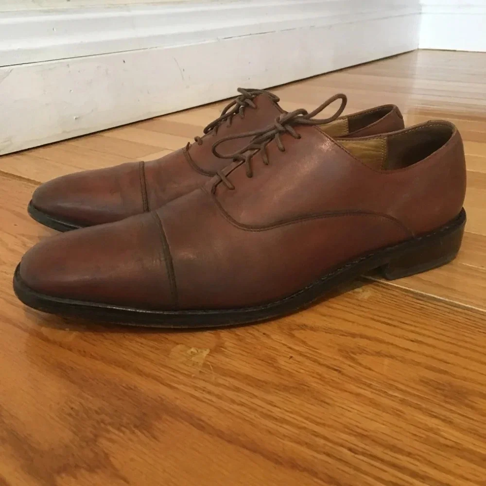 Men's Cole Haan Cognac Calf Leather Dress Shoes